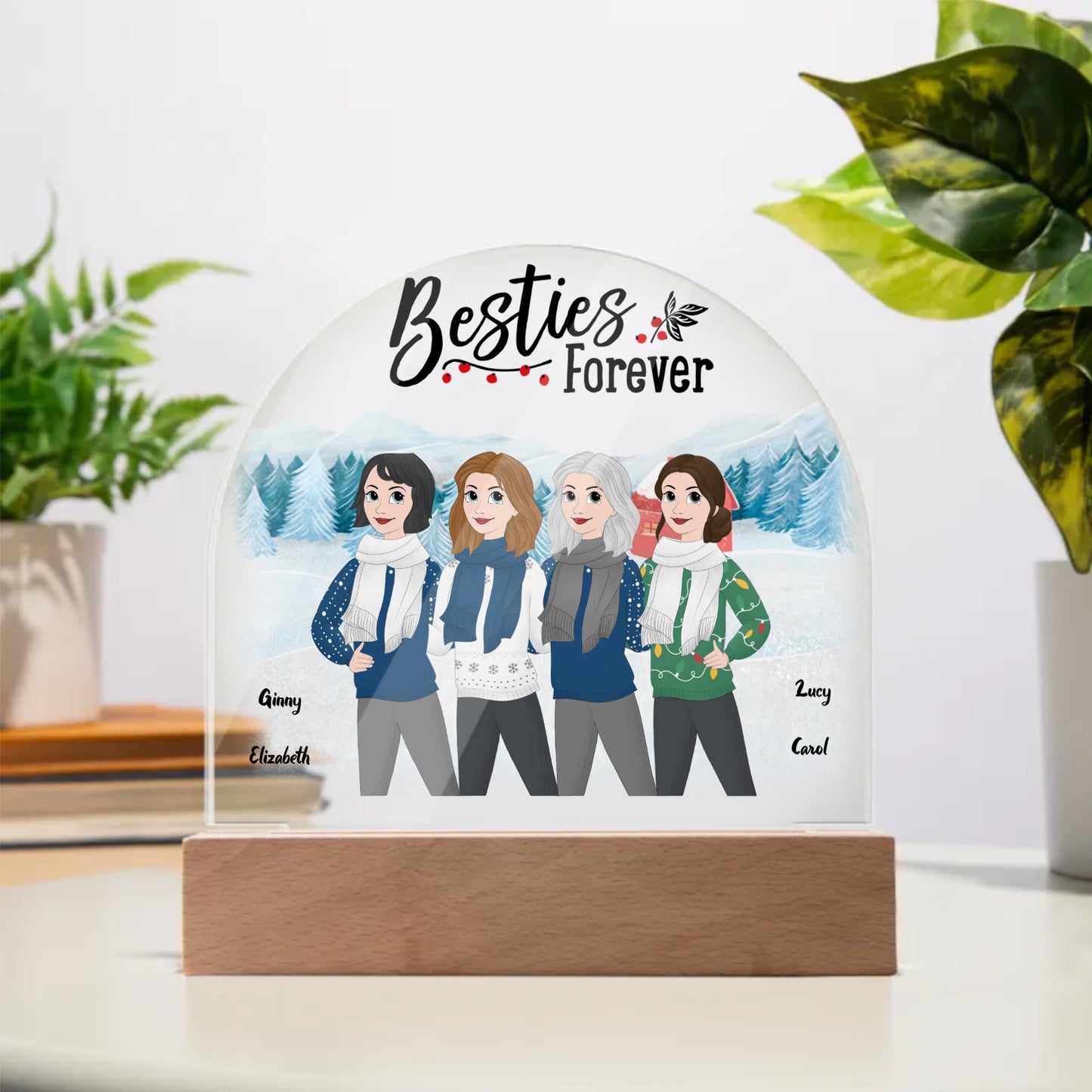 Besties Forever Acrylic Dome Plaque