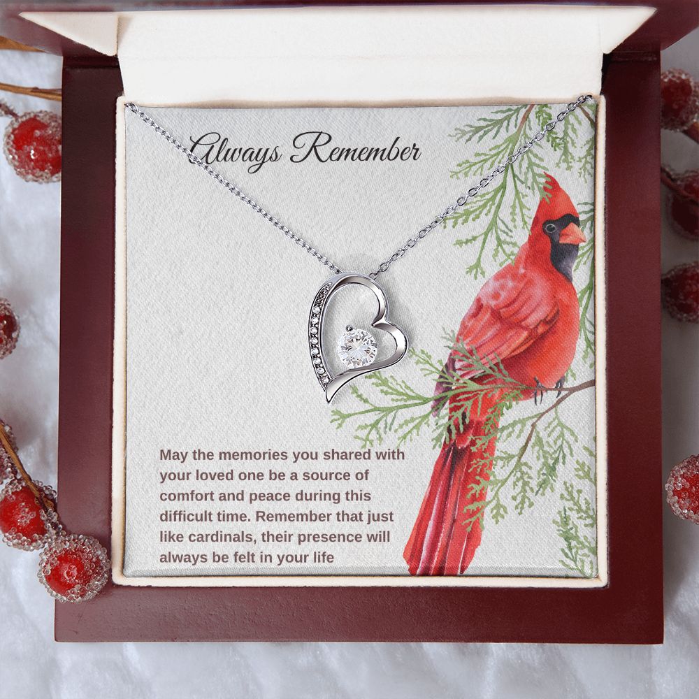 Always Remember Cardinal Memorial Necklace