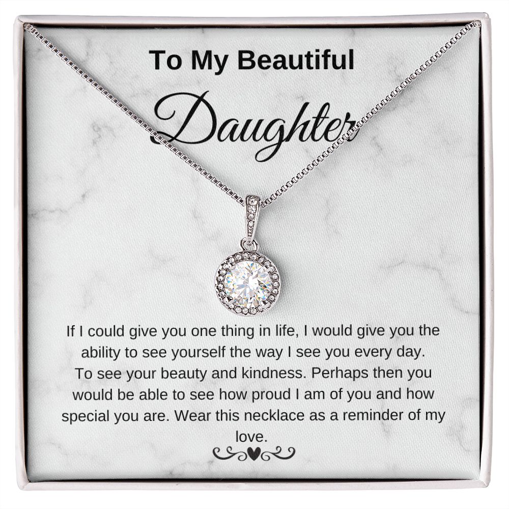 To My Beautiful Daughter Eternity Hope Necklace