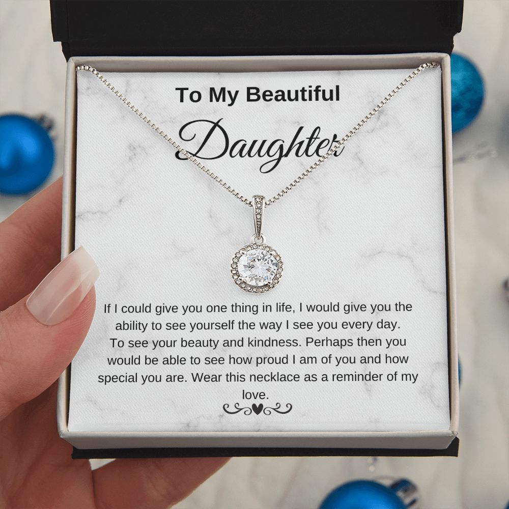 To My Beautiful Daughter Eternity Hope Necklace