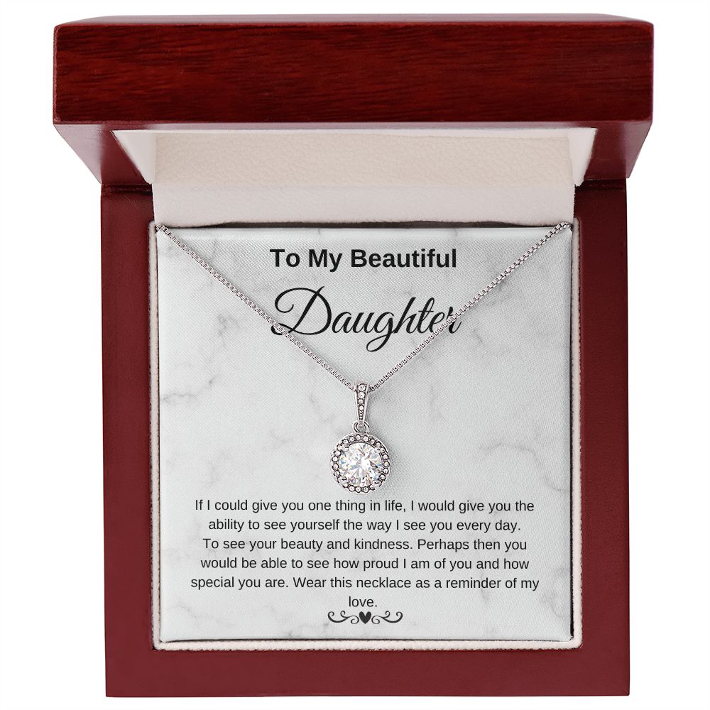 To My Beautiful Daughter Eternity Hope Necklace