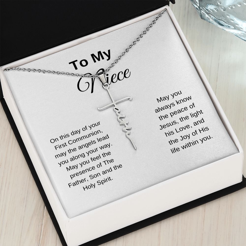To My Niece On Her First Communion Faith Necklace