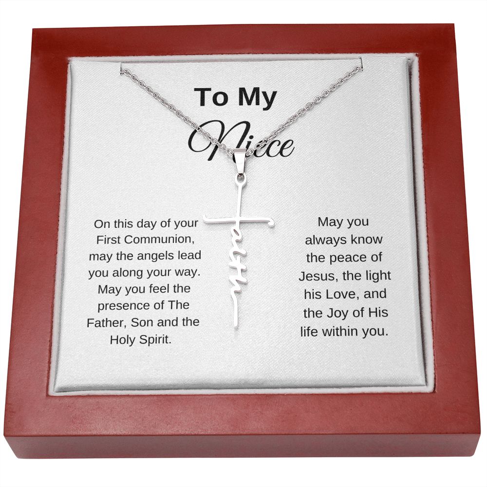 To My Niece On Her First Communion Faith Necklace