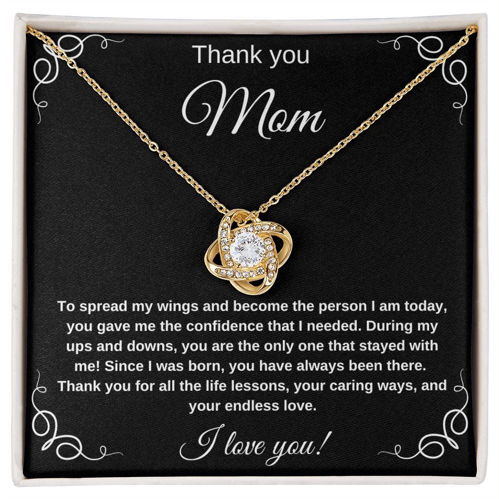 Thank You Mom for helping me spread my wings Necklace