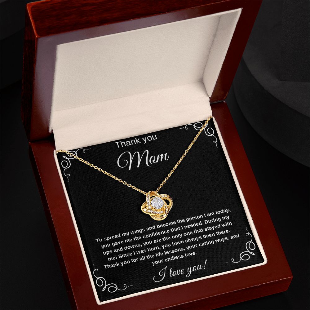 Thank You Mom For Helping Me Spread My Wings Eternity Necklace