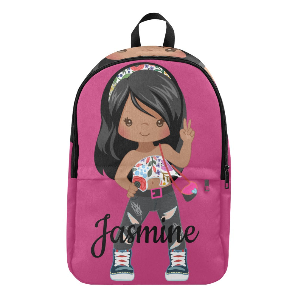 African American Black Girl Magic Dark Pink backpack Fabric Backpack