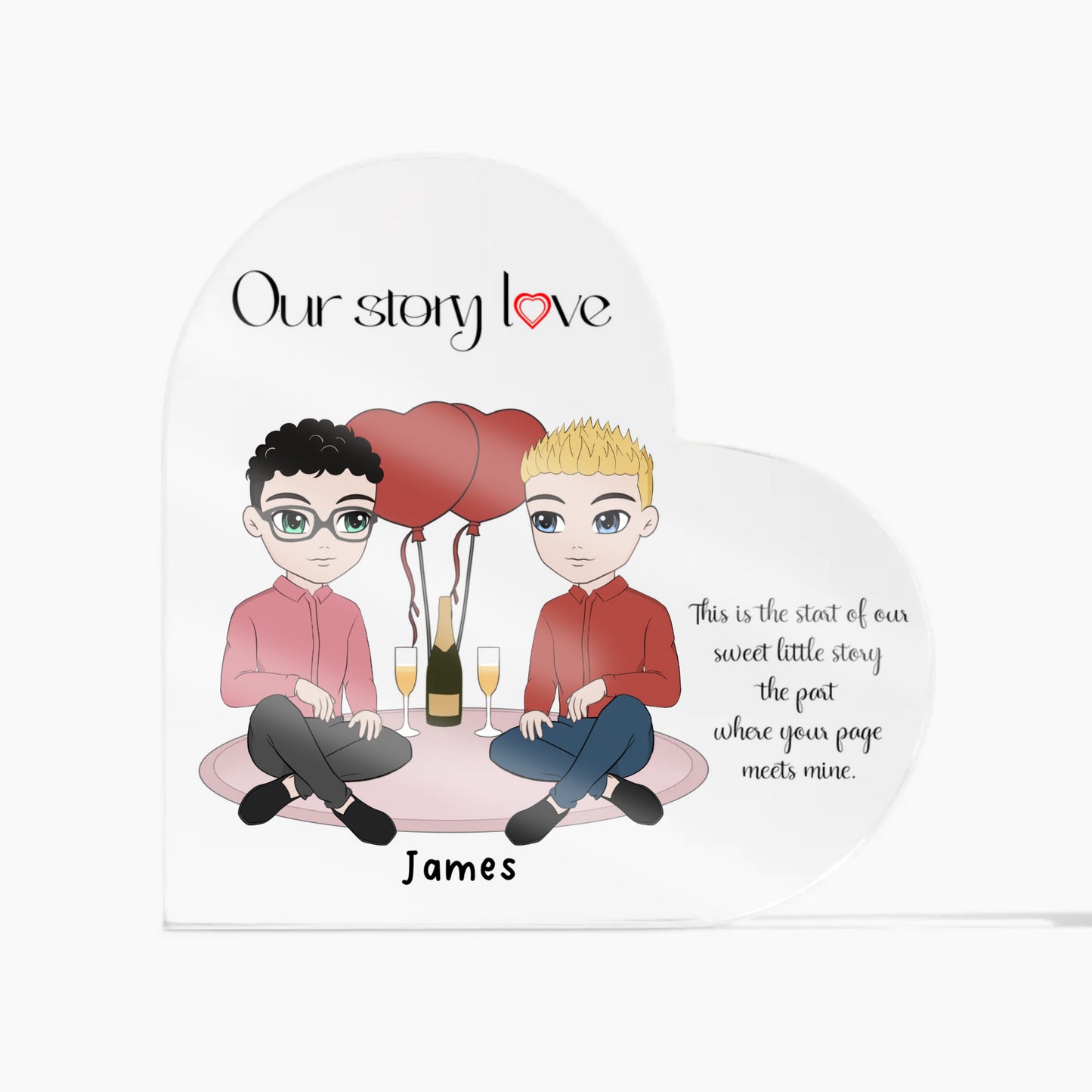 LGBTQ Our Love Story Acrylic Heart