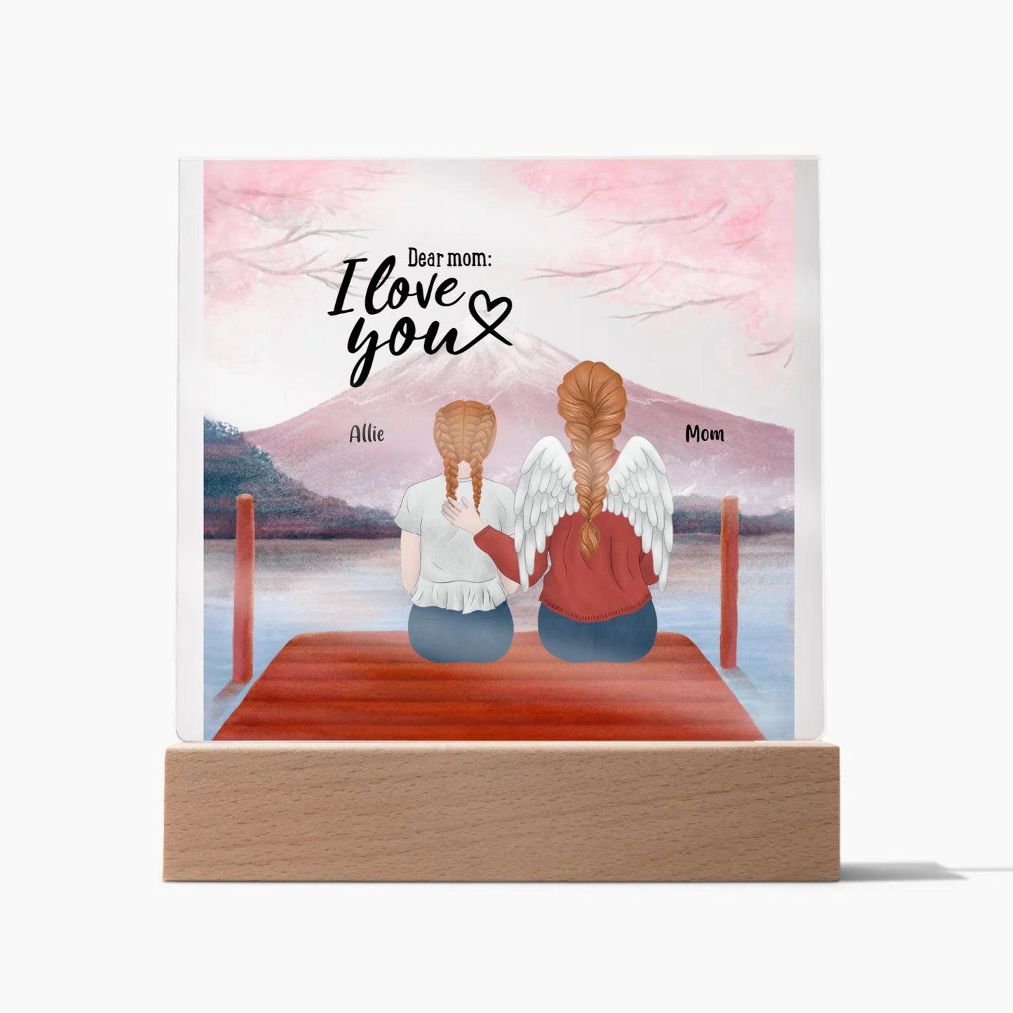 Mom I Love You Memorial Acrylic Square Plaque