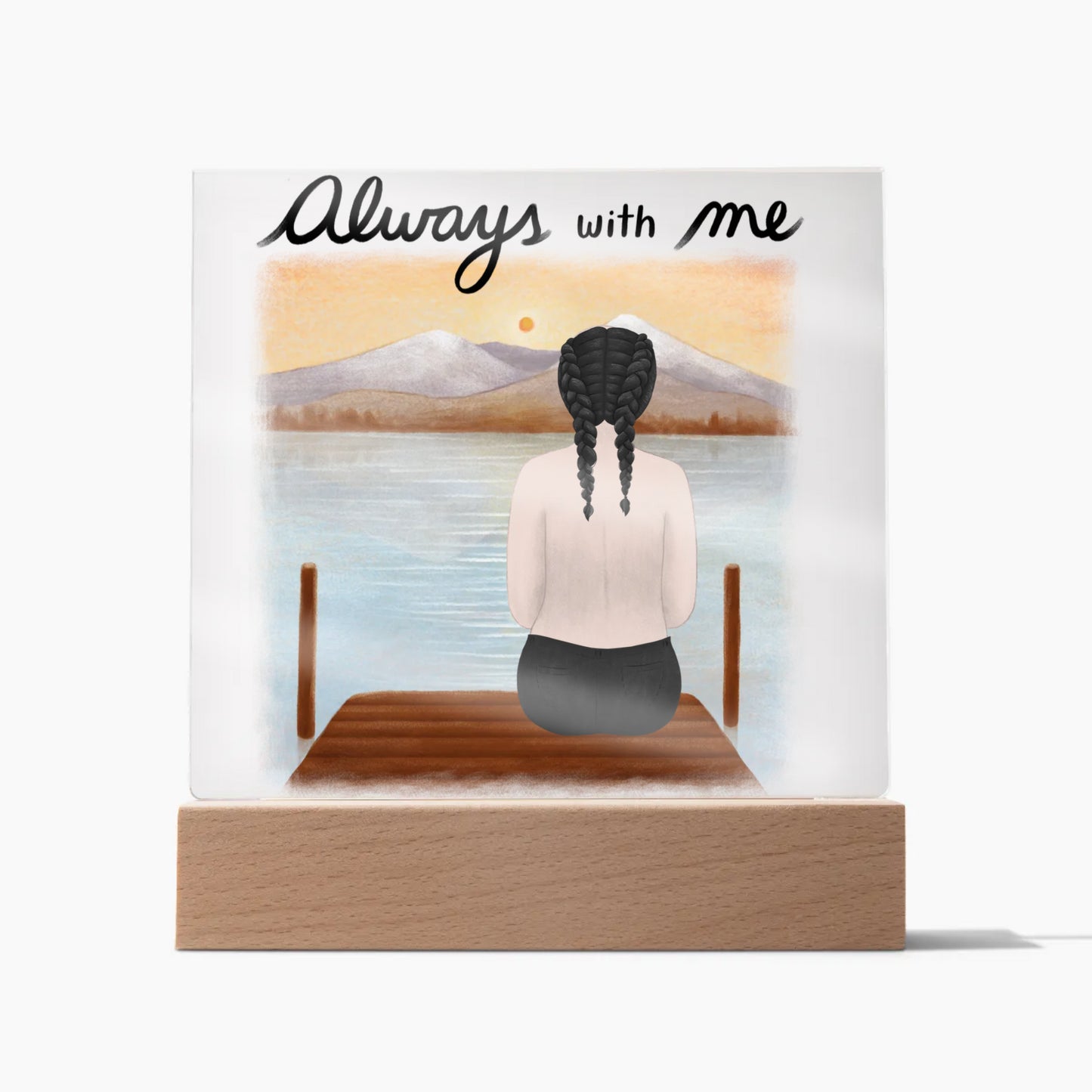 Cat Memorial Always With Me Acrylic Square Plaque