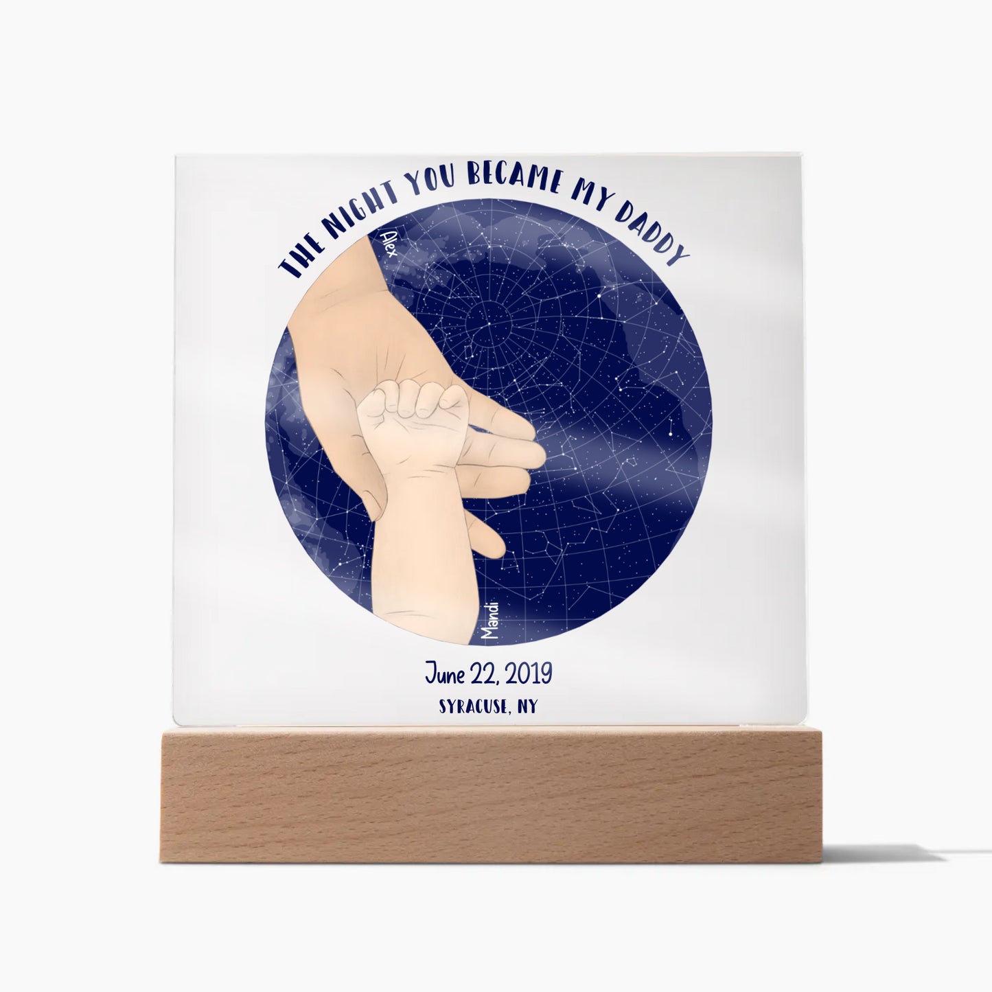 The Night You Became My Daddy Acrylic Square Plaque