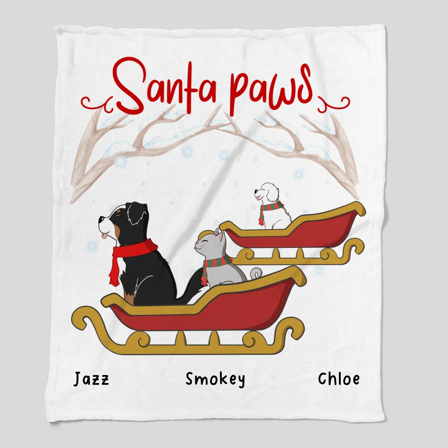 Santa Paws Plush Fleece Blanket – 50×60