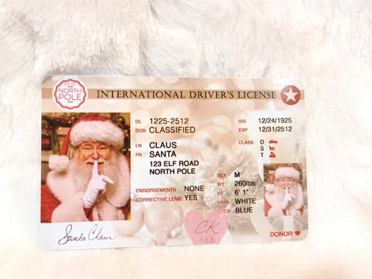 Santa License Card