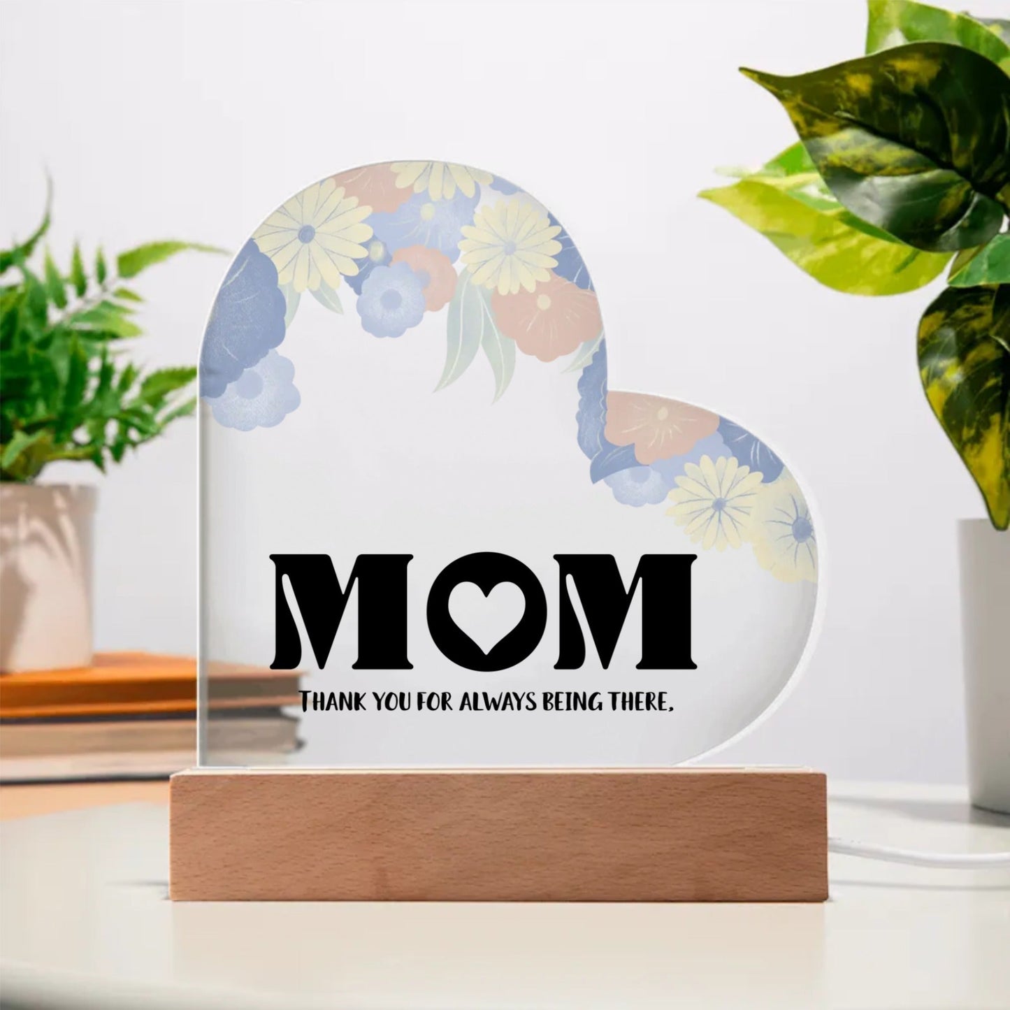 MOM Acrylic Heart Plaque