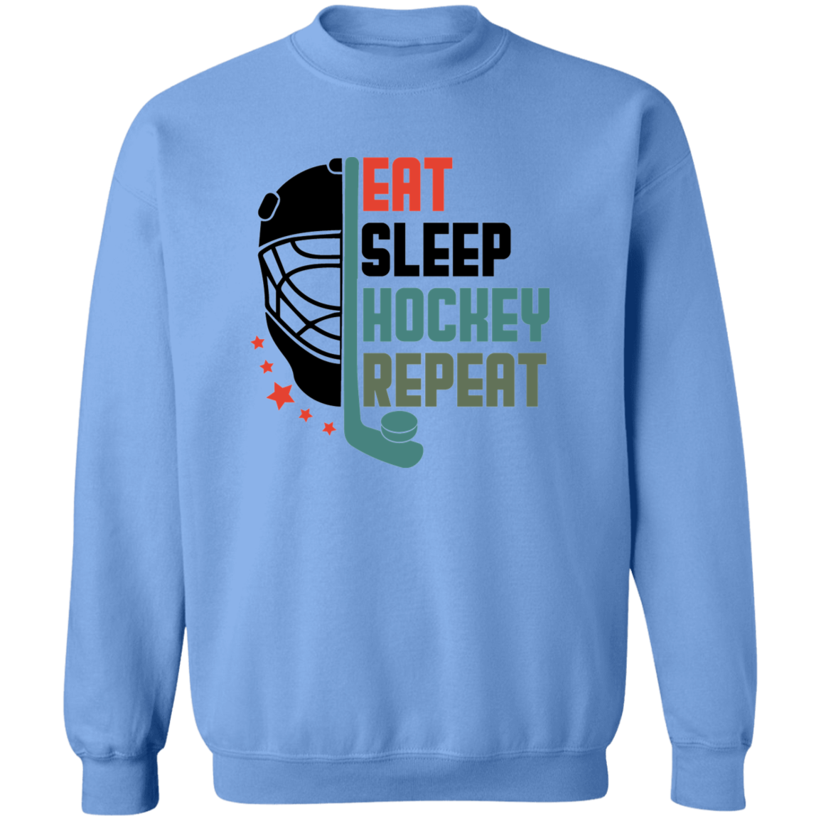 Eat Sleep Hockey Repeat Crewneck Pullover Sweatshirt