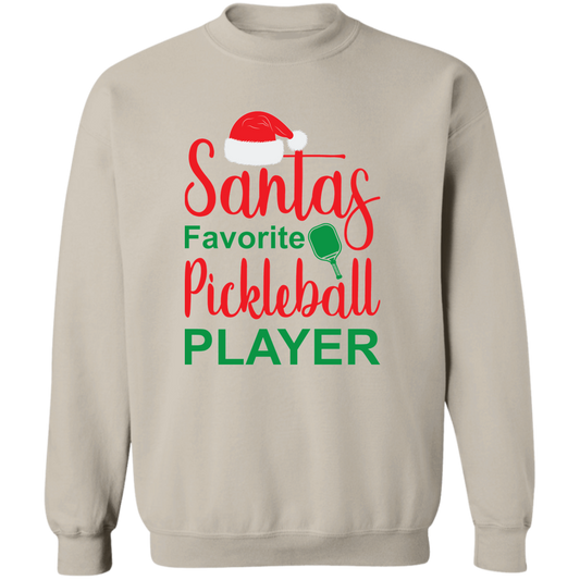 Santa's Favorite Pickleball Player  Crewneck Pullover Sweatshirt