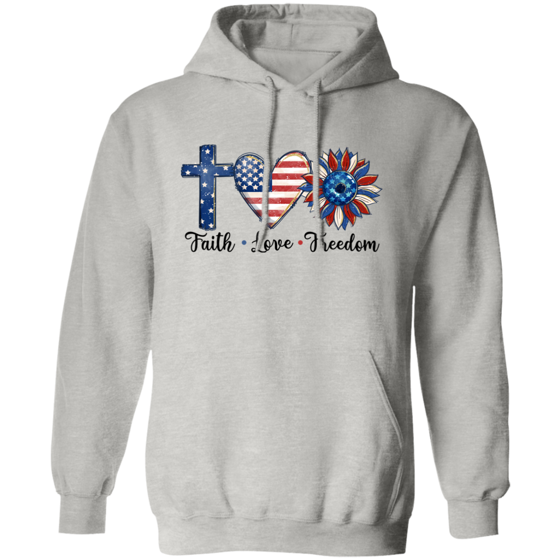Faith, Love, Freedom Pullover Hoodie