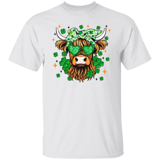 Shamrock Highland Cow 5.3 oz. T-Shirt