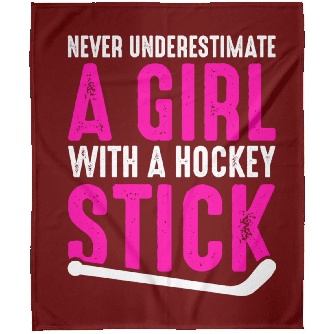 Never Underestimate A Girl With A Hockey Stick  Arctic Fleece Blanket 50x60