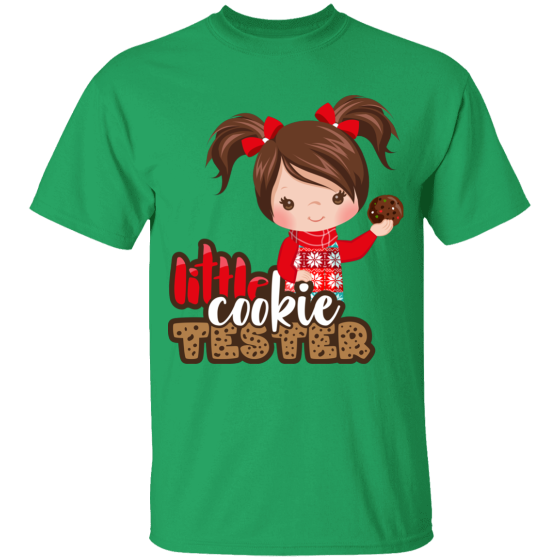 Little Cookie Tester Brown Hair Girl 100% Cotton T-Shirt