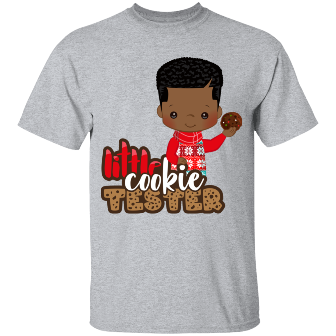 Little Cookie Tester African American Boy 100% Cotton T-Shirt