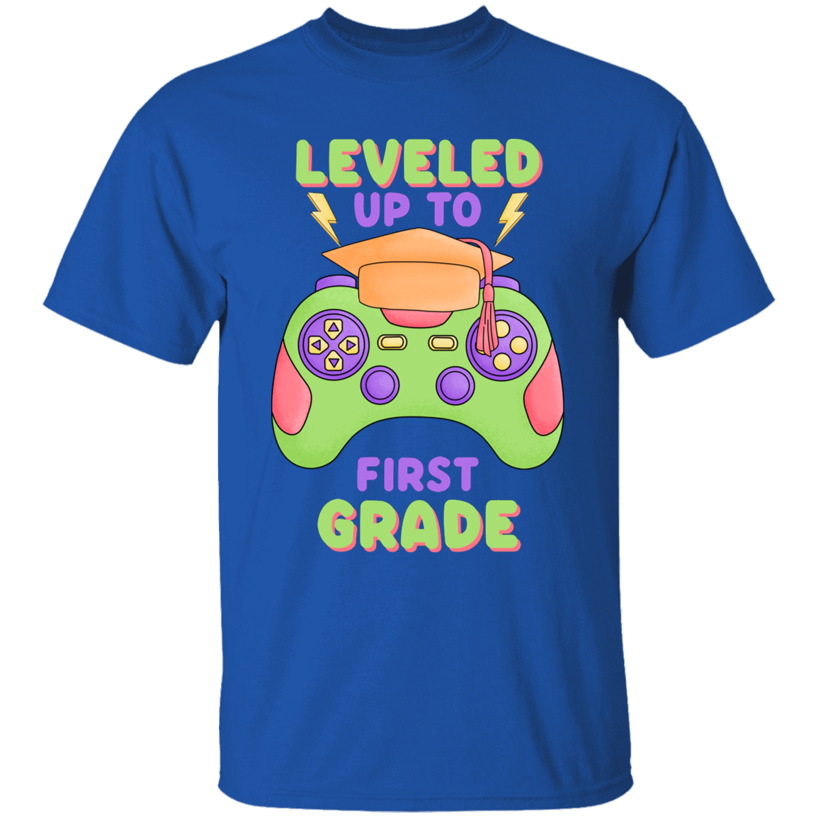 Leveled Up To First Grade Youth Cotton T-Shirt