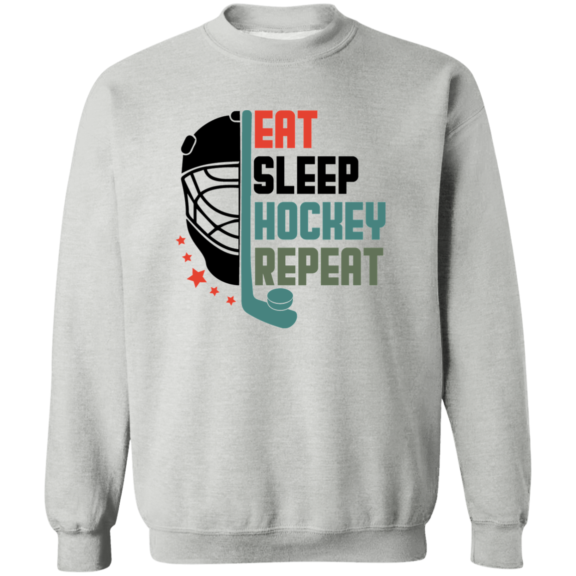 Eat Sleep Hockey Repeat Crewneck Pullover Sweatshirt