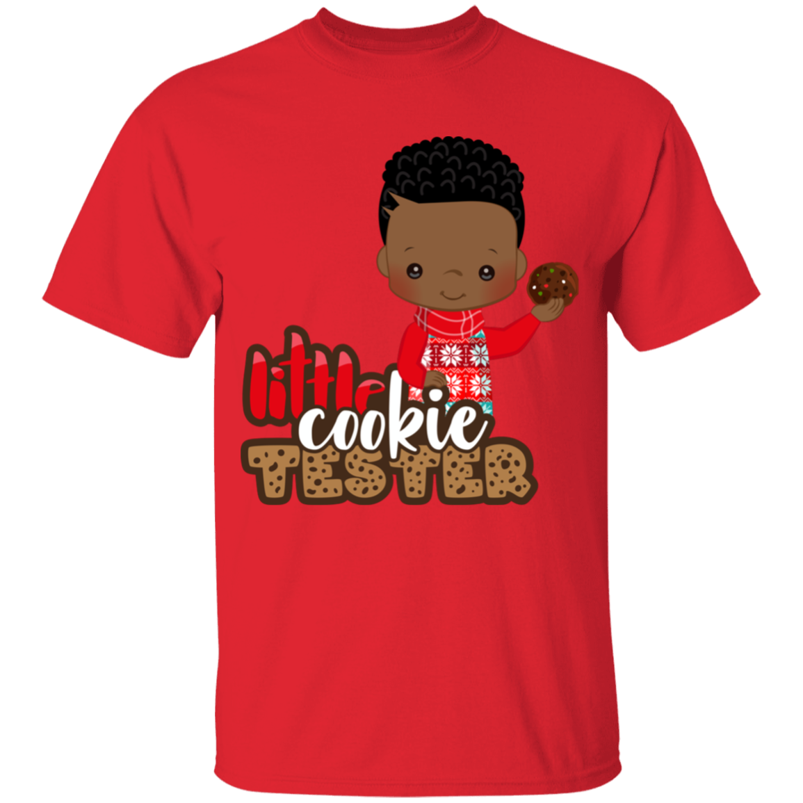 Little Cookie Tester African American Boy Cotton T-Shirt