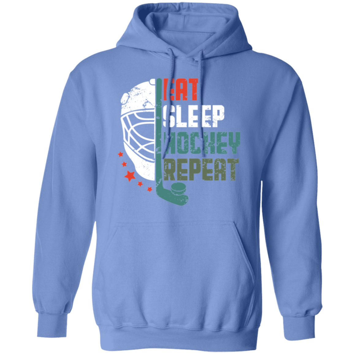 Eat Sleep Hockey Repeat Darker Colors Pullover Hoodie