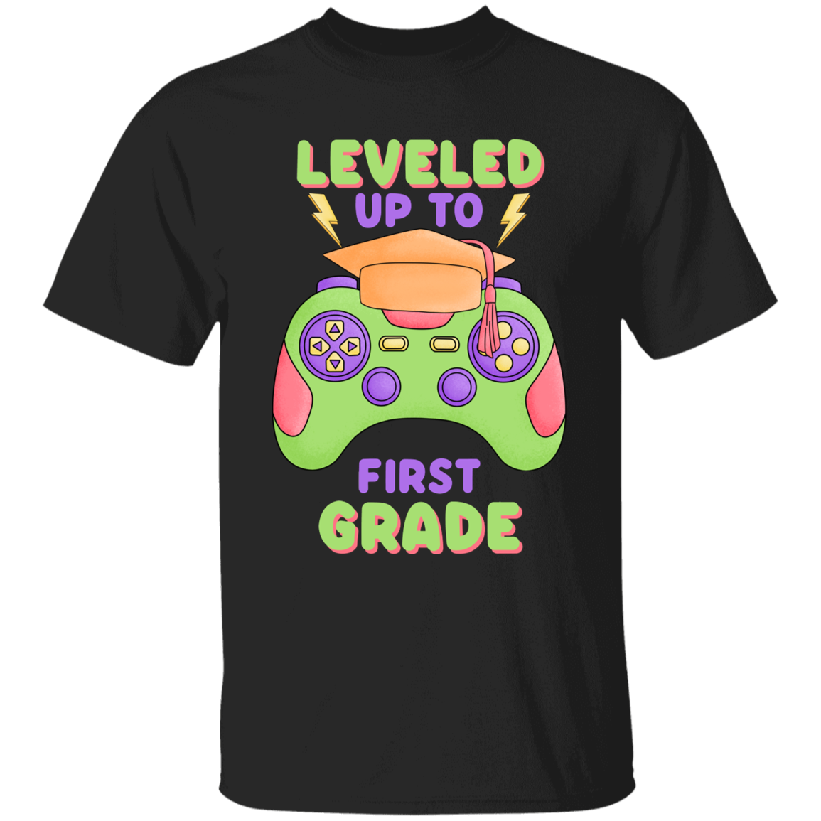 Leveled Up To First Grade Youth Cotton T-Shirt