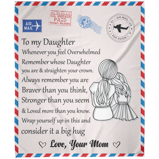Letter To My Daughter Love Mom Arctic Fleece Blanket 50x60
