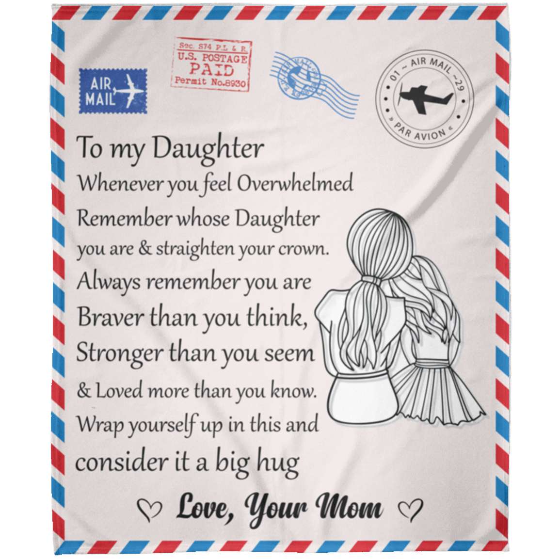 Letter To My Daughter Love Mom Arctic Fleece Blanket 50x60