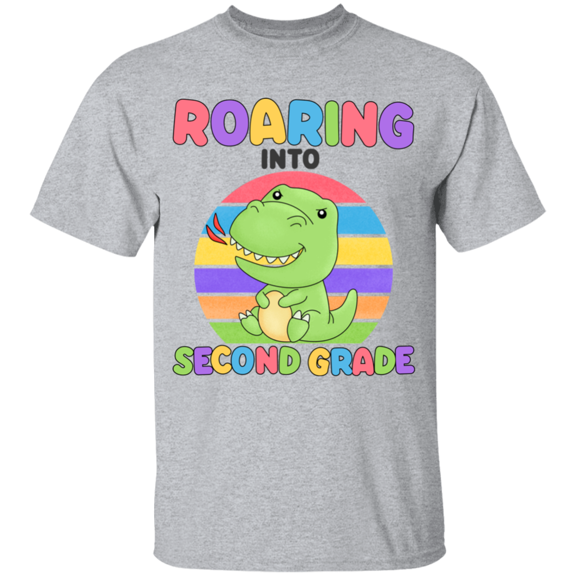 Roaring Into Second Grade Youth Cotton T-Shirt