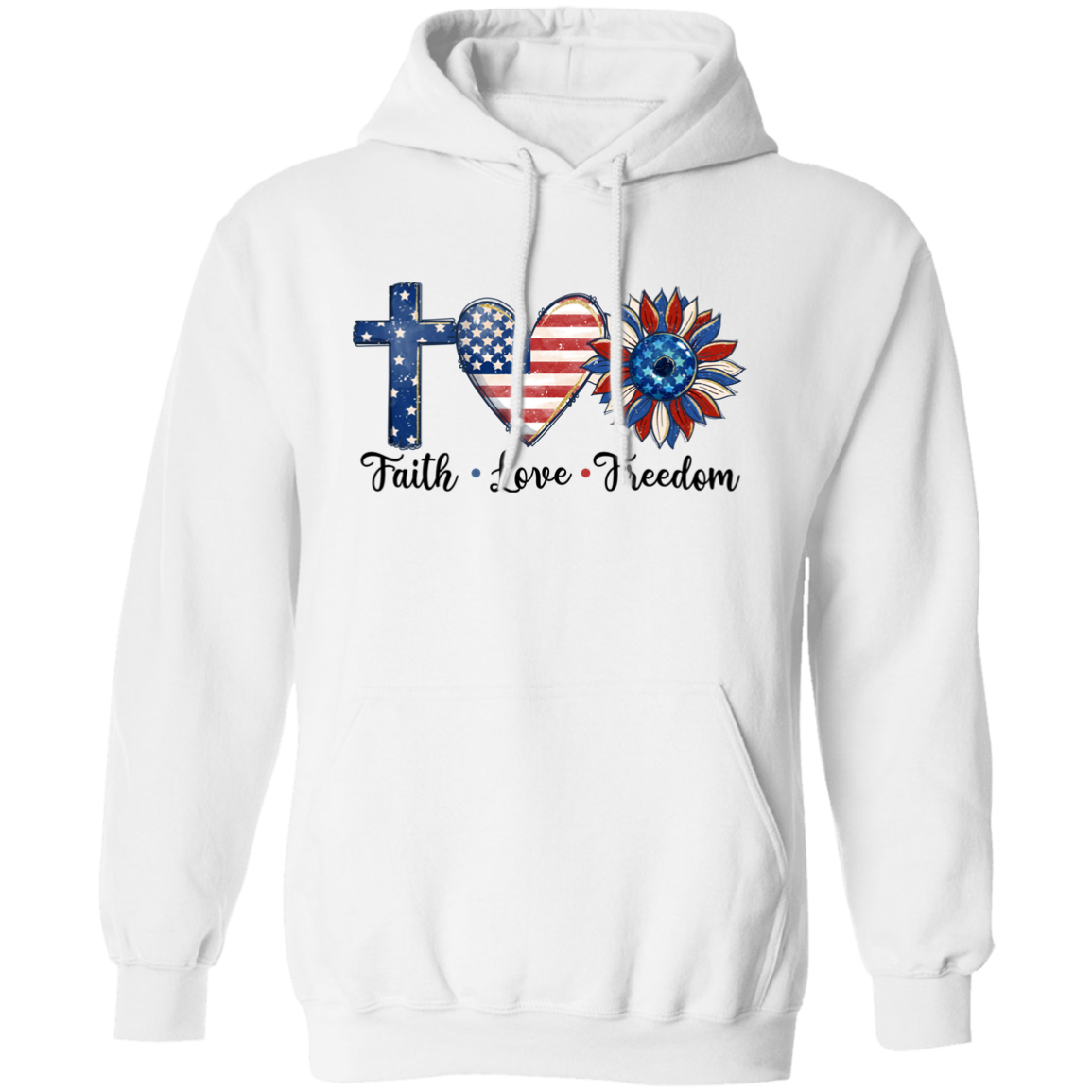 Faith, Love, Freedom Pullover Hoodie