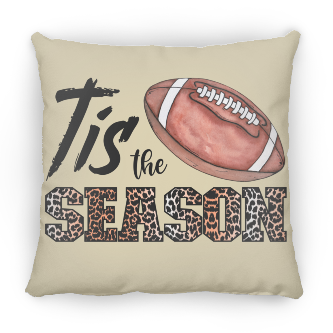 Tis the Season Football Medium Square Pillow