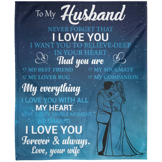To My Husband Love Your Wife Arctic Fleece Blanket 50x60