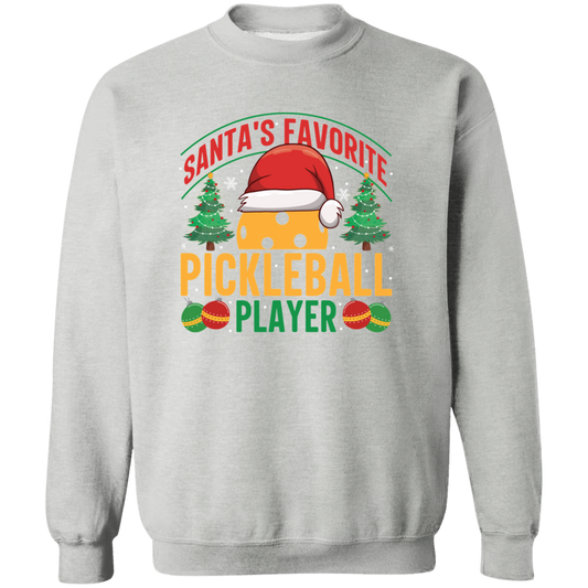 Santa's Favorite Pickleball Player Crewneck Pullover Sweatshirt