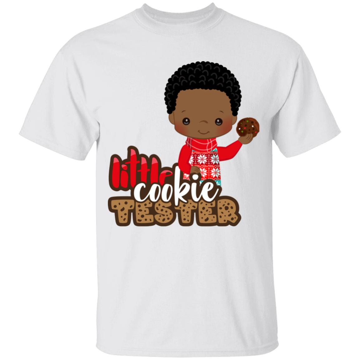 Little Cookie Tester African American Boy100% Cotton T-Shirt