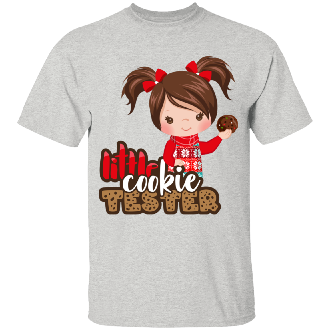 Little Cookie Tester Brown Hair Girl 100% Cotton T-Shirt