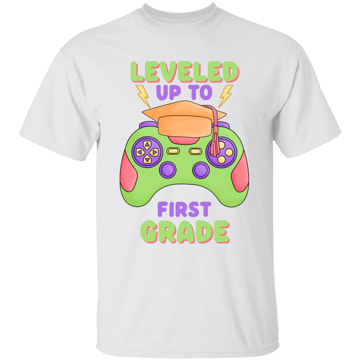 Leveled Up To First Grade Youth Cotton T-Shirt