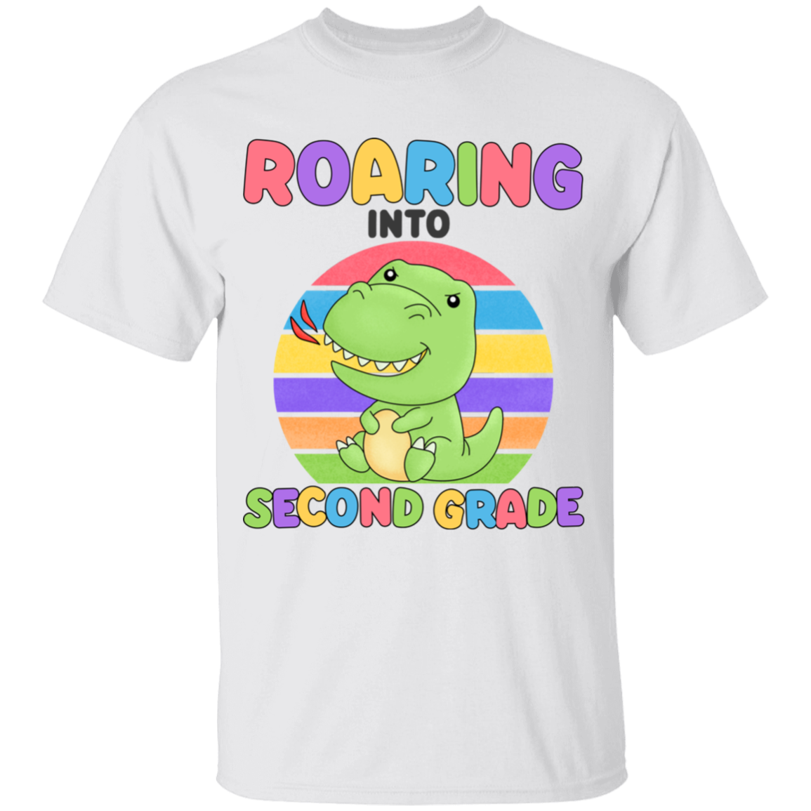 Roaring Into Second Grade Youth Cotton T-Shirt