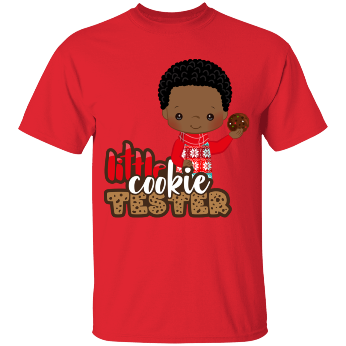 Little Cookie Tester African American Boy100% Cotton T-Shirt