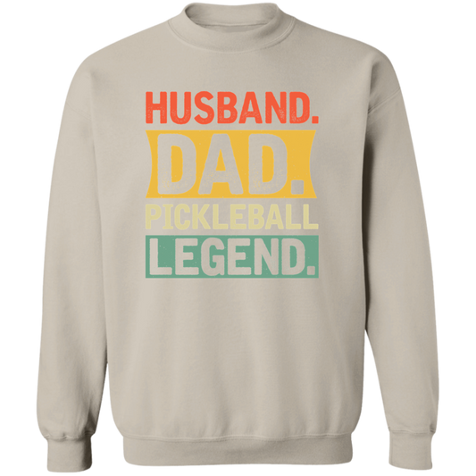 Husband Dad Pickleball Legend Crewneck Pullover Sweatshirt