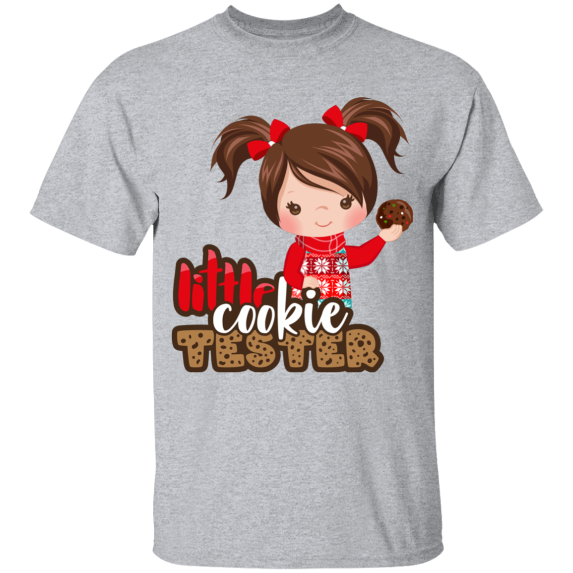 Little Cookie Tester Brown Hair Girl 100% Cotton T-Shirt