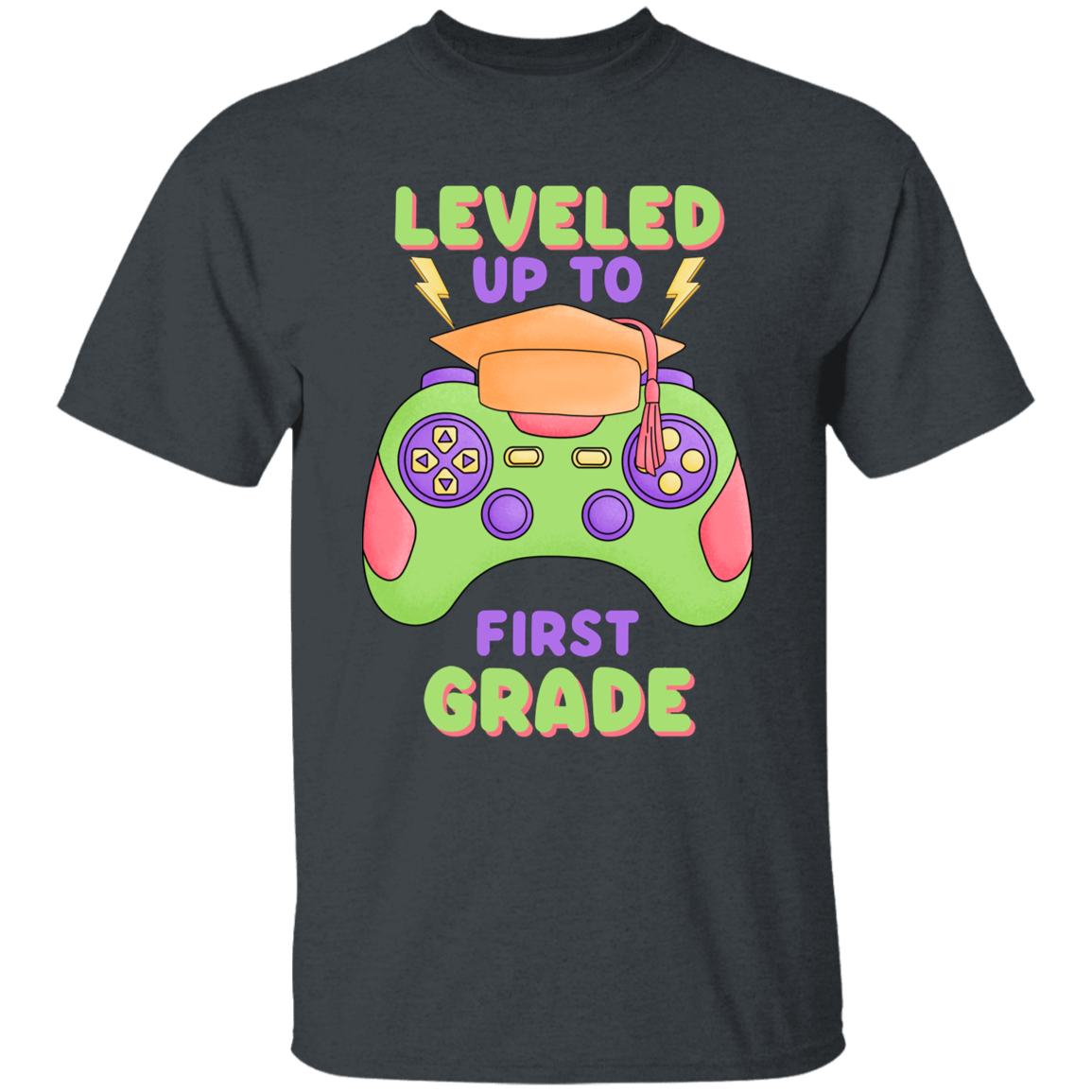 Leveled Up To First Grade Youth Cotton T-Shirt