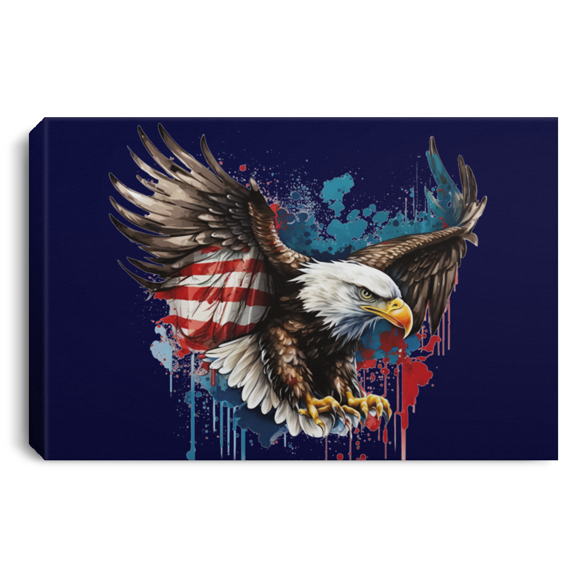 American Eagle Flag Canvas .75in Frame