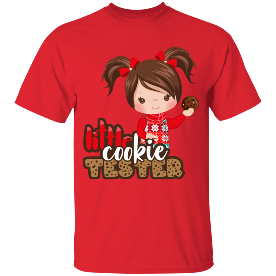 Little Cookie Tester Brown Hair Girl 100% Cotton T-Shirt