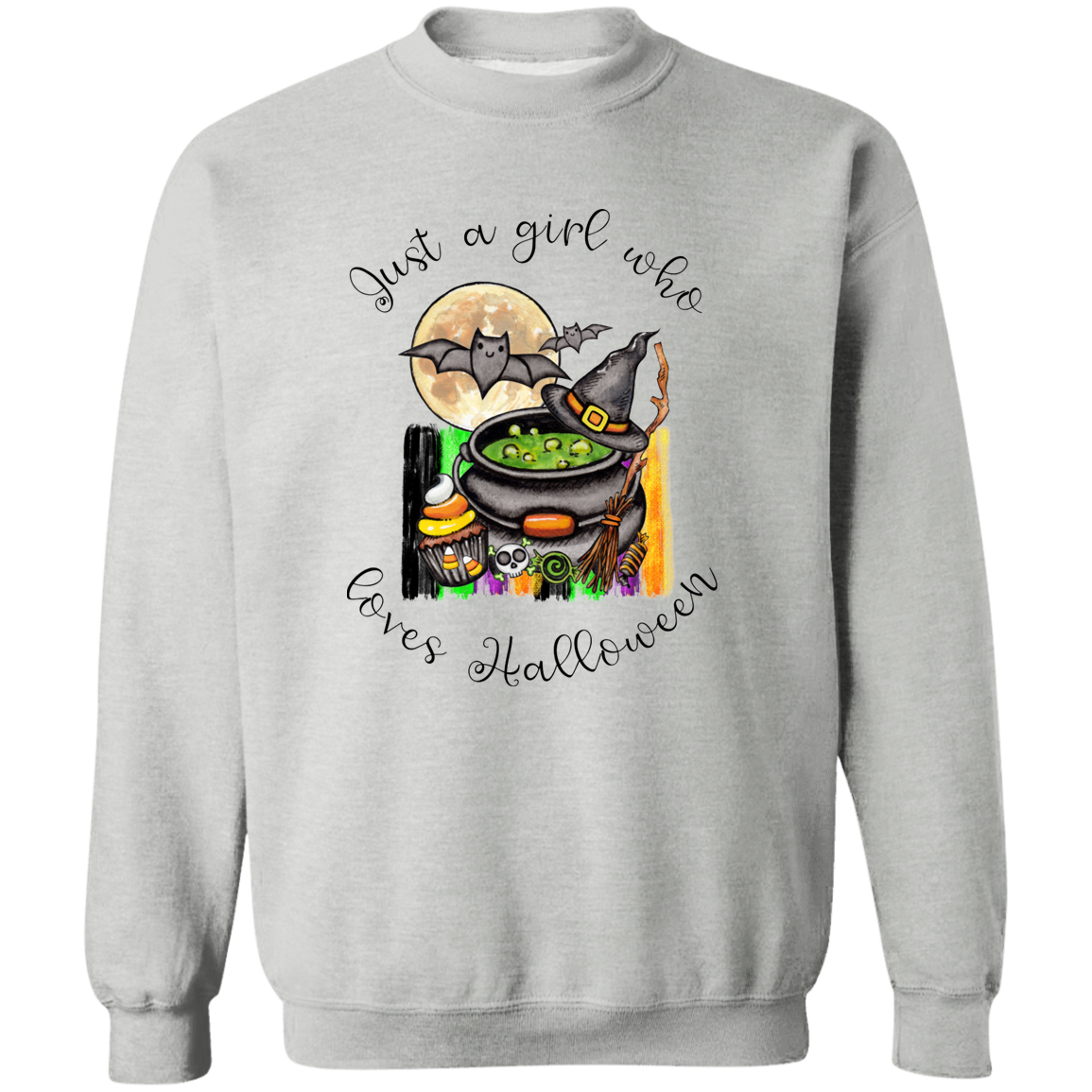 Just A Girl Who Loves Halloween Crewneck Pullover Sweatshirt