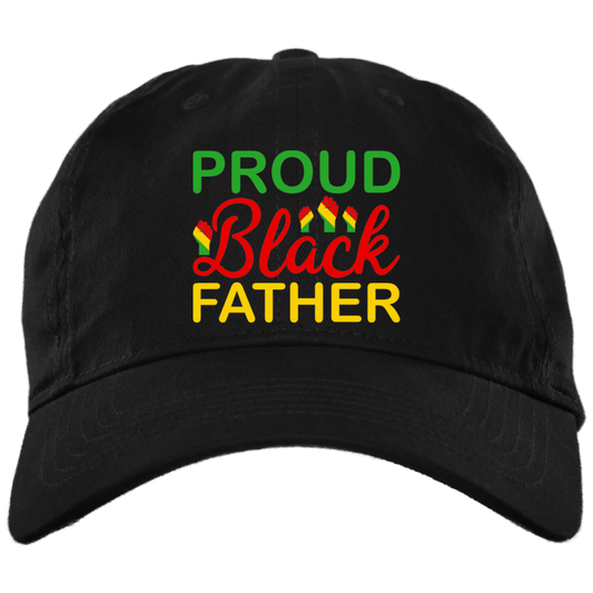 Proud Black Father Embroidered Brushed Twill Unstructured Dad Cap