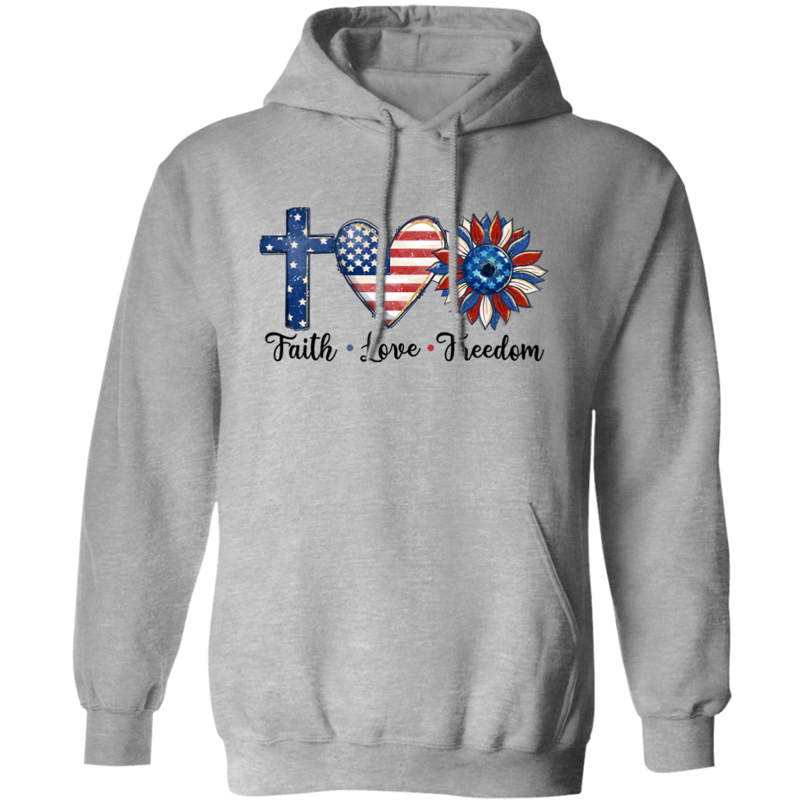 Faith, Love, Freedom Pullover Hoodie