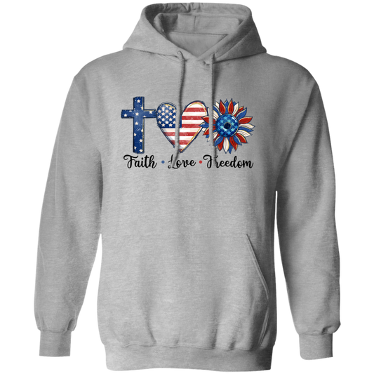 Faith, Love, Freedom Pullover Hoodie